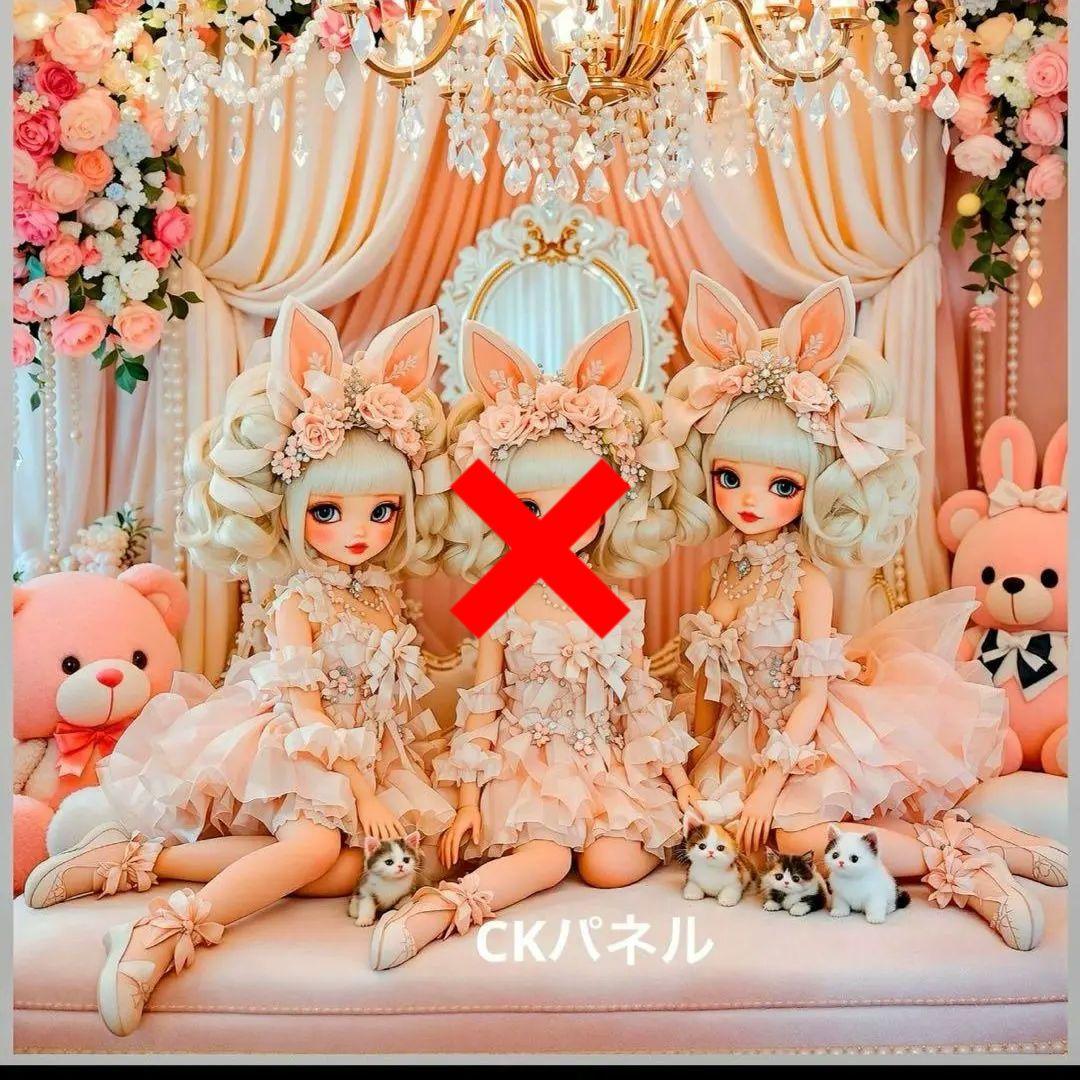 激レア女の子とねこパネル生地　ハンドメイド