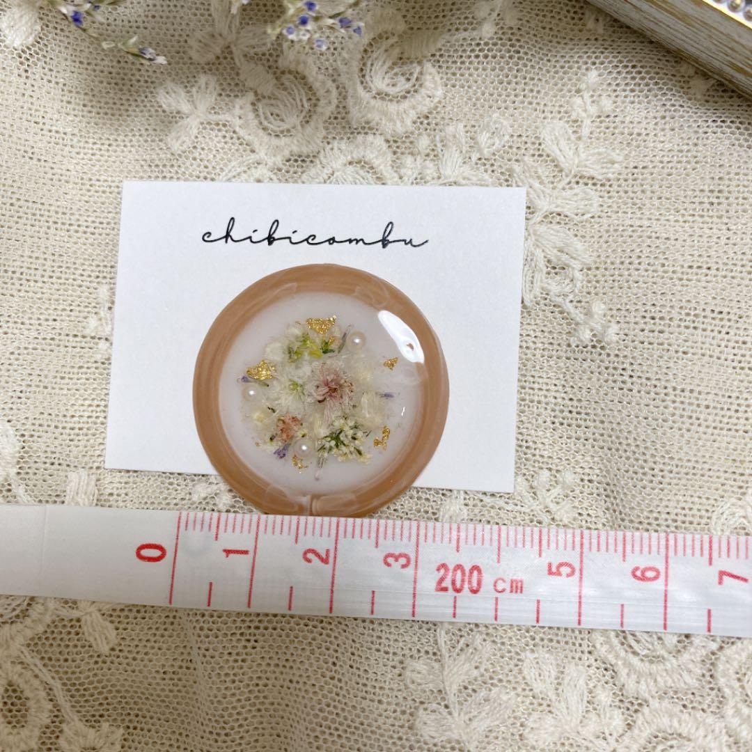 ハンドメイド　レジン　お花　ヘアゴム　ポニーフック　ブローチ　no.160