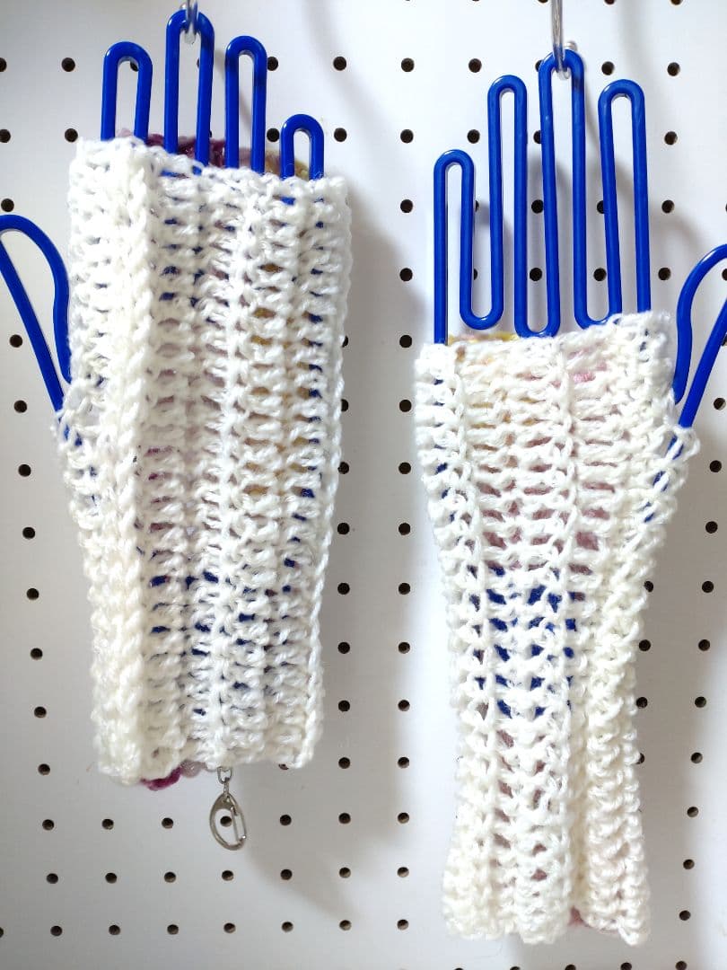 ハンドウォーマー アームカバー 指無し 手袋 調整 リスト 毛糸 ハンドメイド