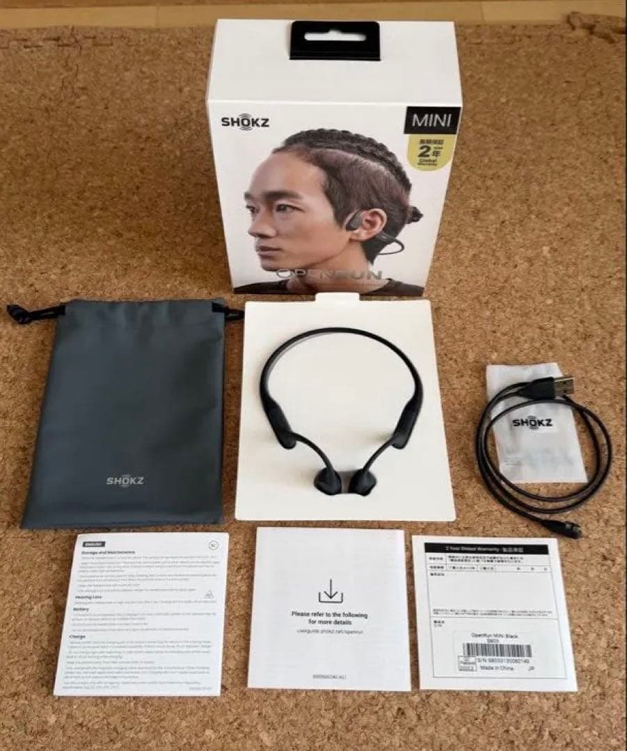 【美品】SHOKZ 骨伝導イヤホン OPENRUN MINI Black 黒