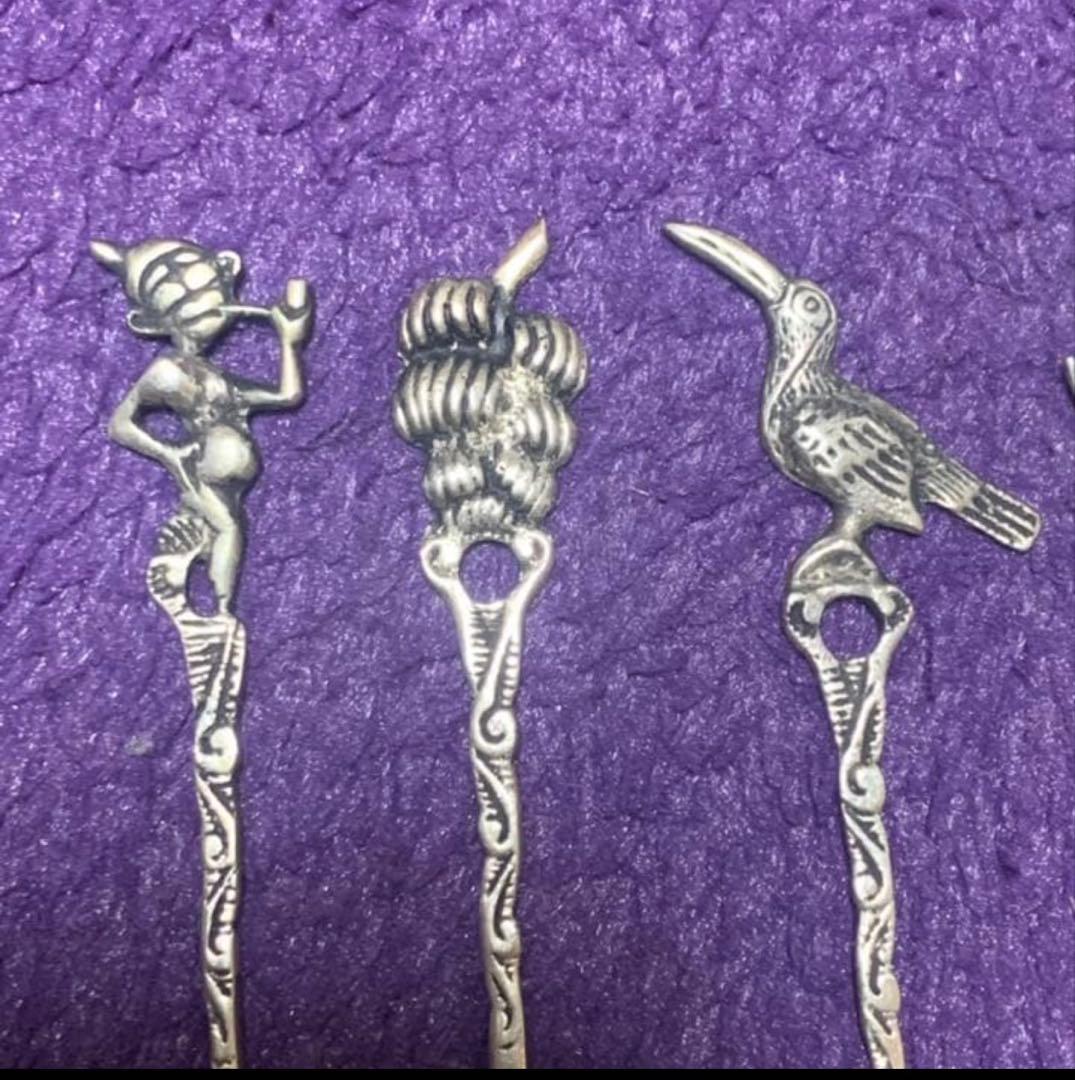 純銀　シルバー 900 オリーブピック デザート ピック　ブラジル　5本セット