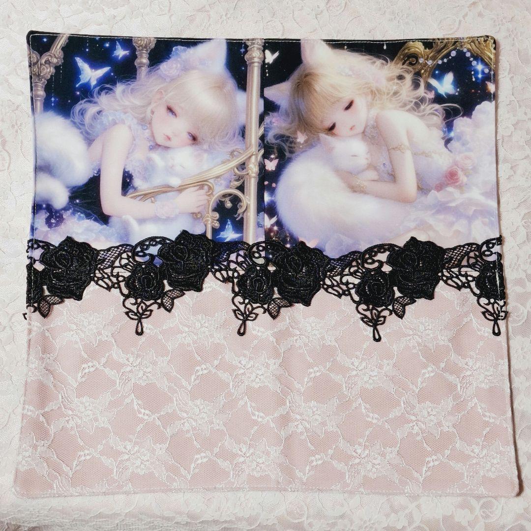 じゅんじゅん様♥️オーダー品♥️レースマルチカバー　猫　猫と女の子