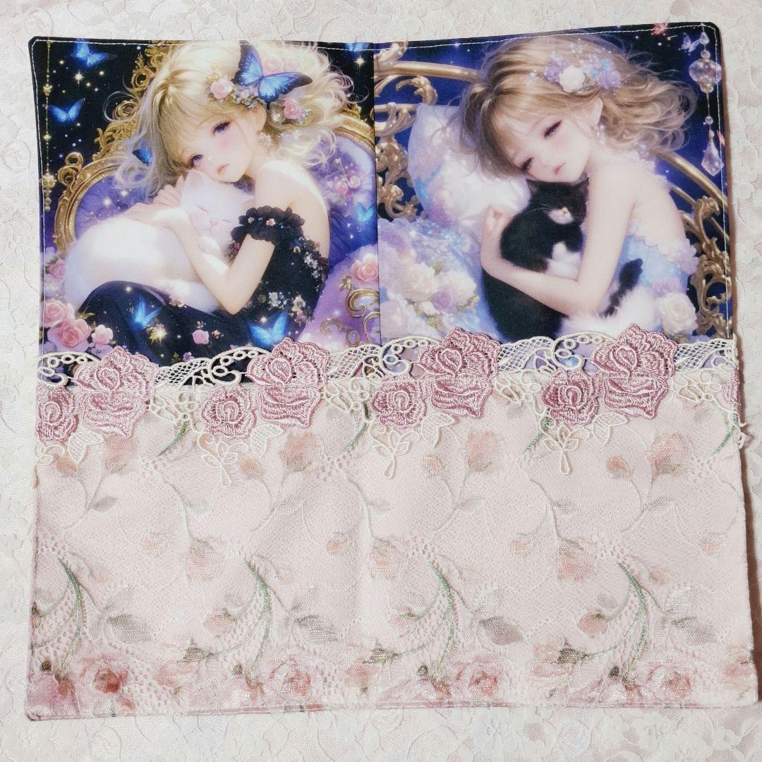じゅんじゅん様♥️オーダー品♥️レースマルチカバー　猫　猫と女の子