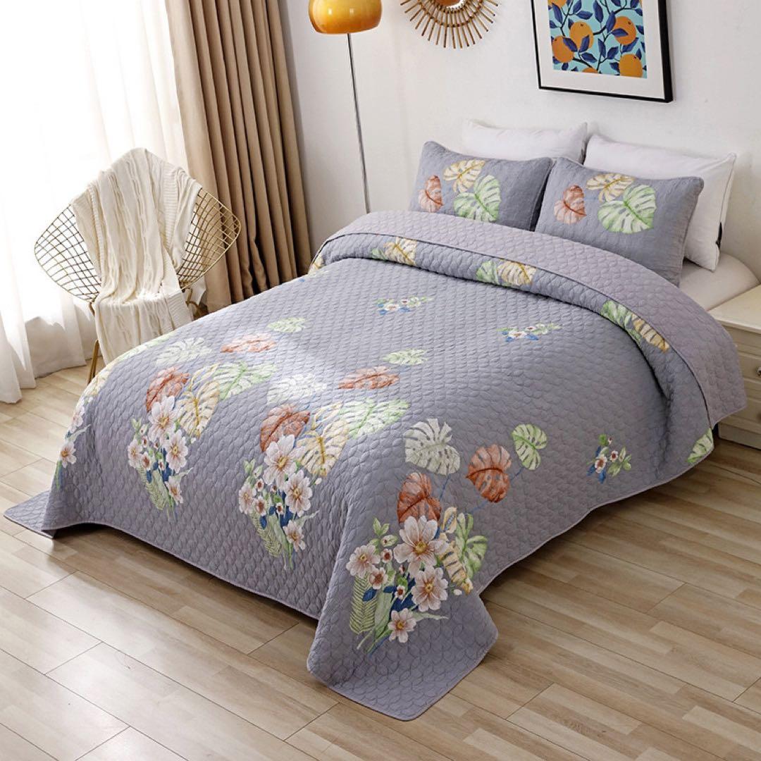 キルトベッドカバー3点セット綿マルチカバー キルティング 288