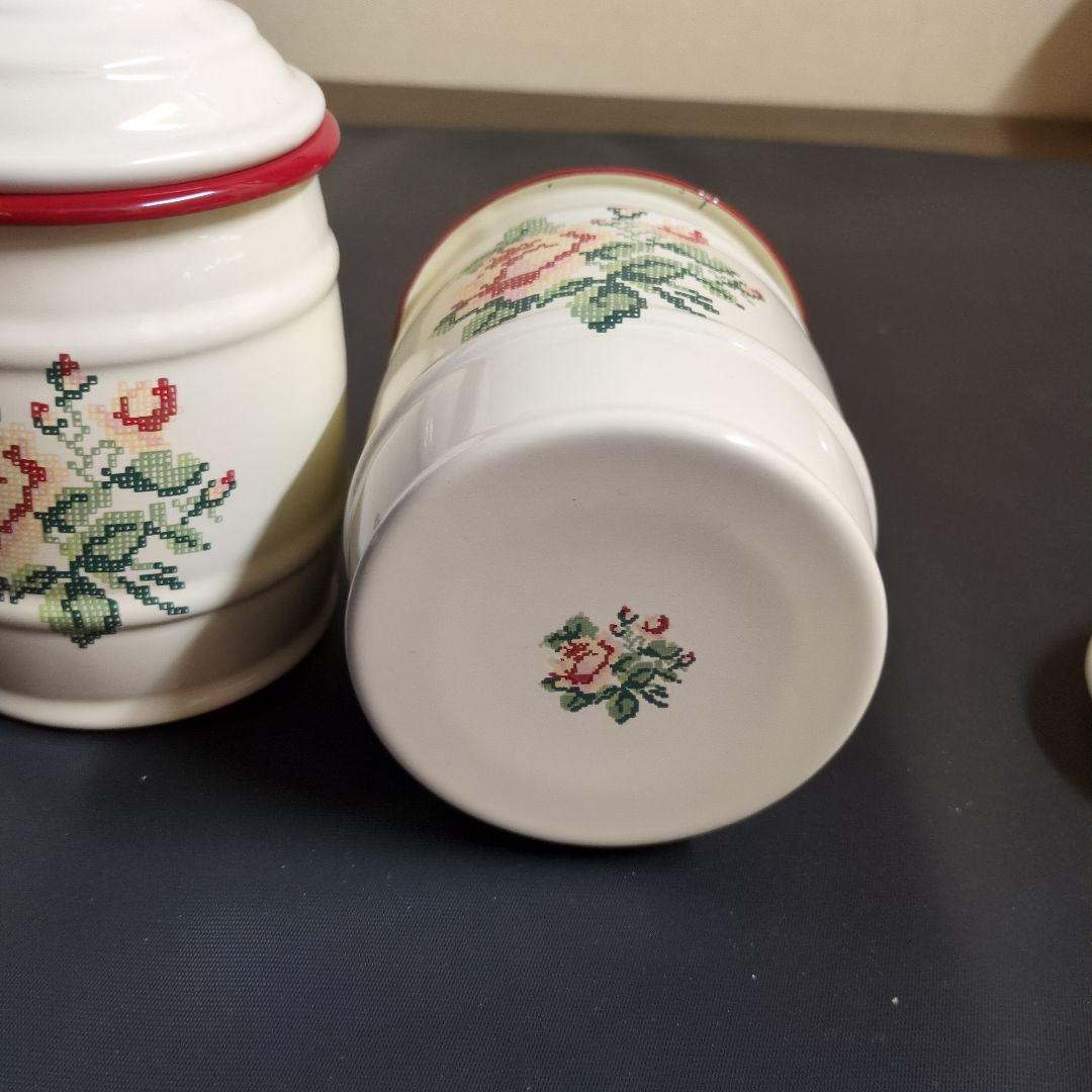 イマン エミリー ホーロー樽型キャニスターMサイズ ２個組