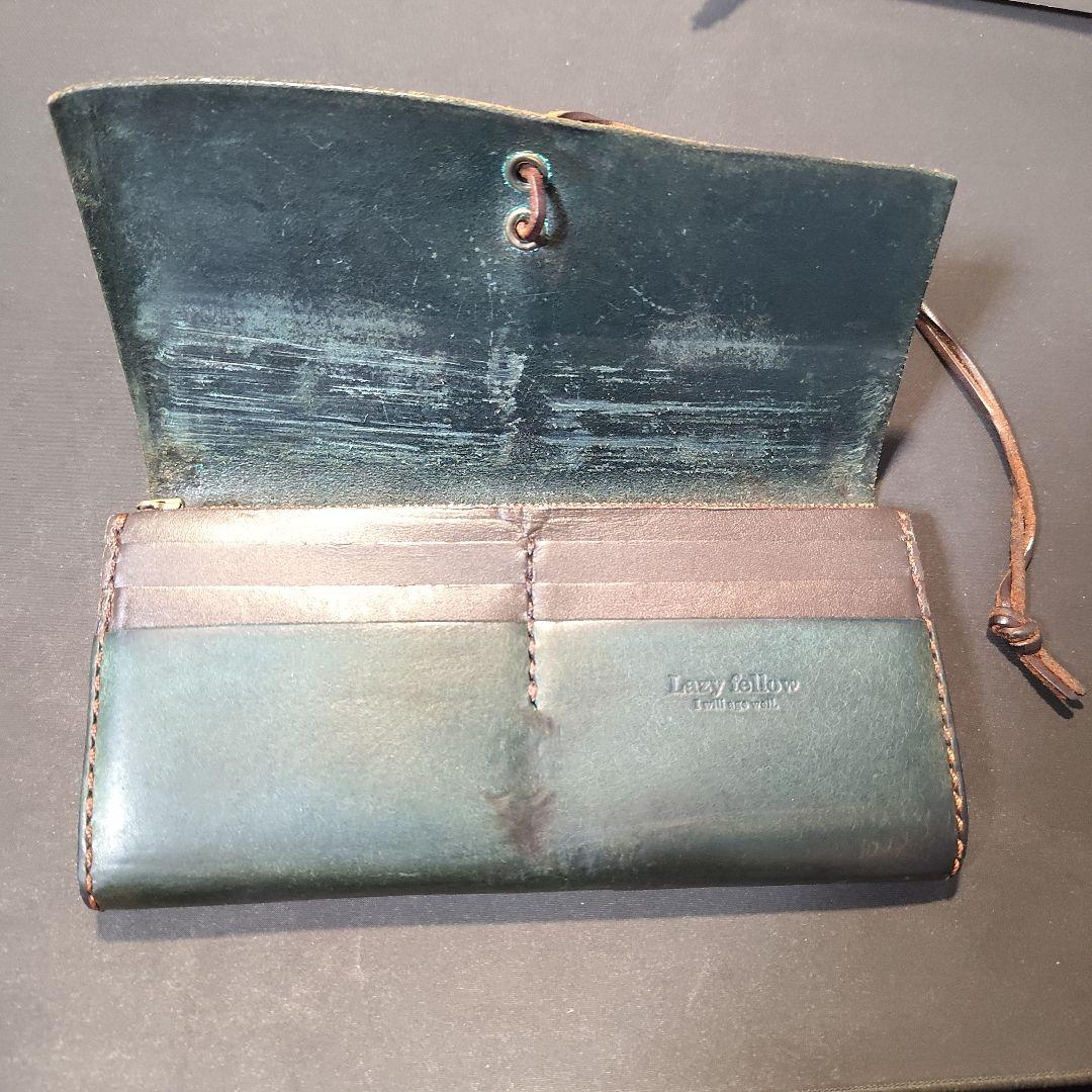 Lazy Follow プエブロ ブルー レザー長財布