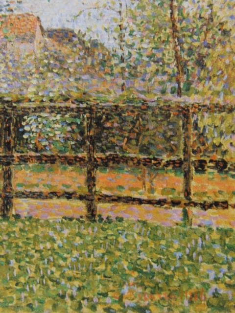 カミーユ・ピサロ 【 エラニーの花咲く梨の木、朝 】 高級画集画