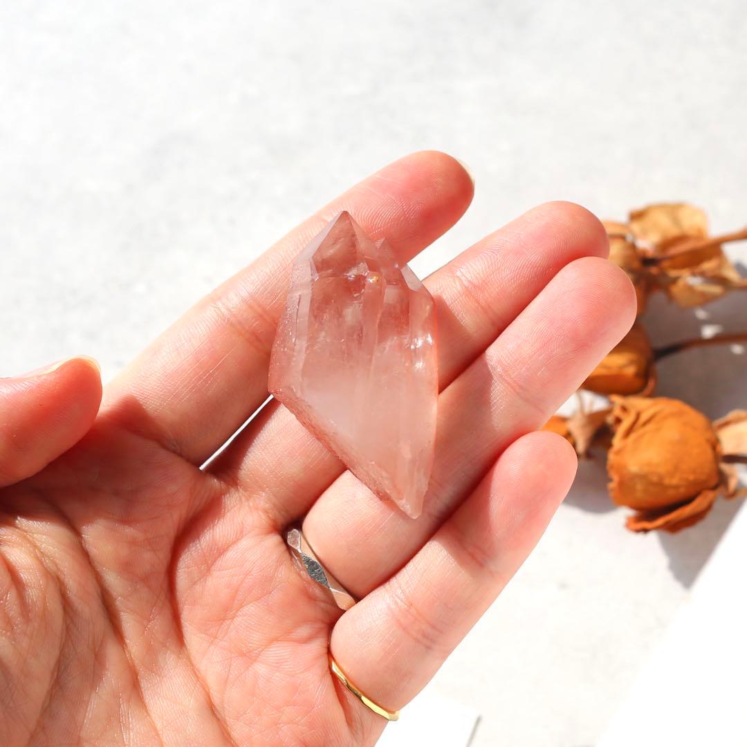 ツイン ディープピンクレムリアンシード 天然石 水晶 鉱物 一点物 クォーツ