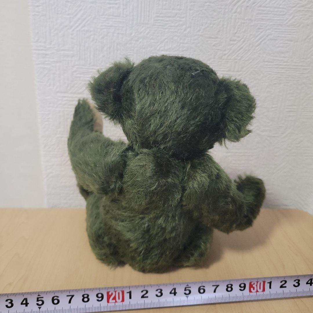 テディベア　くまのぬいぐるみ　緑　アートドール