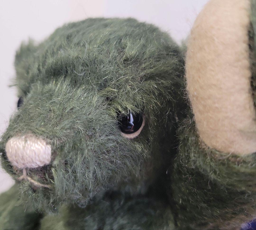 テディベア　くまのぬいぐるみ　緑　アートドール