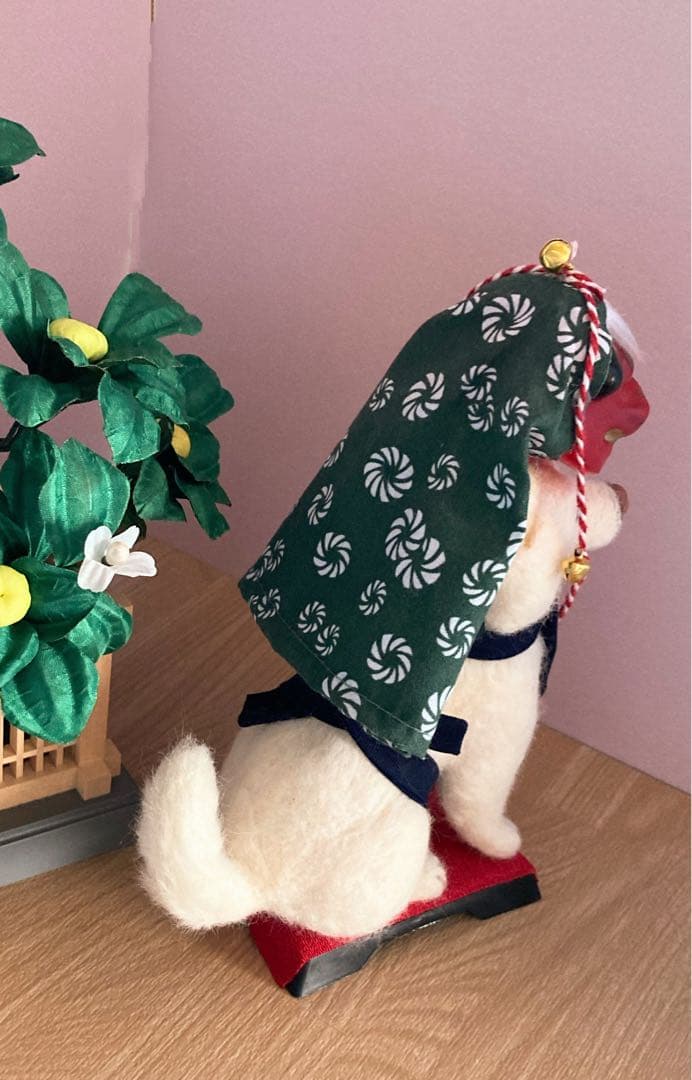 羊毛フェルト　獅子舞犬　柴犬　ハンドメイド