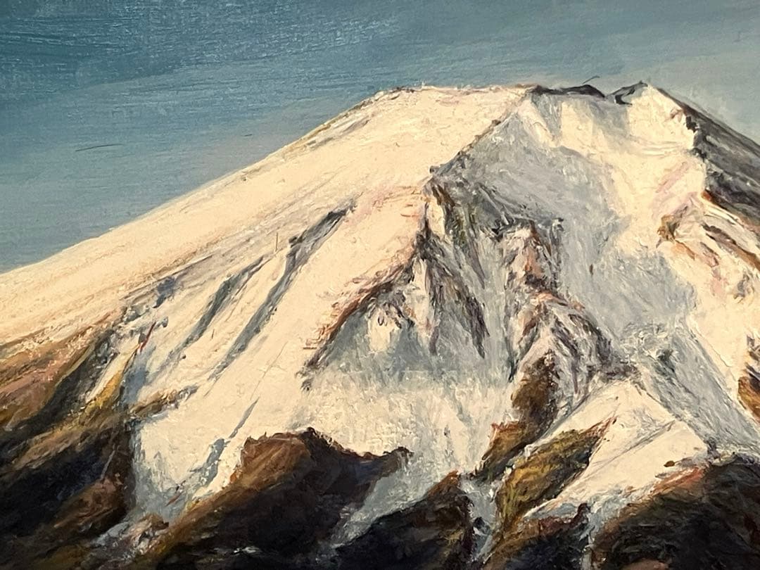 乙黒久「富士黎明」 0号 油彩 油絵 絵画 風景画 富士山 木製額縁1997年作