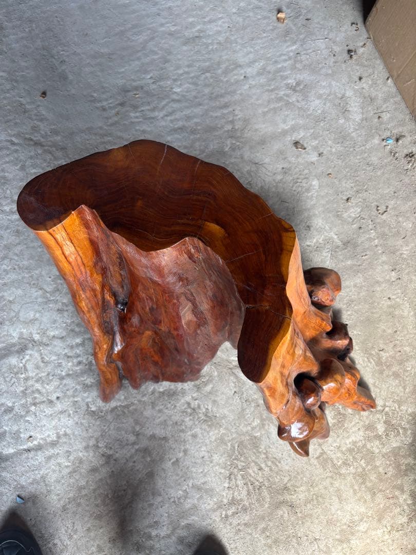 【アンティーク】天然木 無垢材 唐木 花梨 飾り台 花台 銘木 古道具