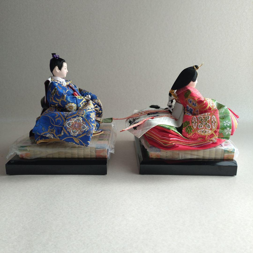【未使用・保管品】久月［ひな飾り］内裏雛（男雛 女雛）・親王台（黒塗り）付き