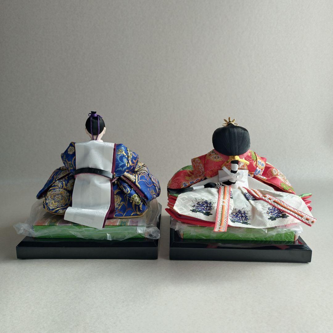 【未使用・保管品】久月［ひな飾り］内裏雛（男雛 女雛）・親王台（黒塗り）付き