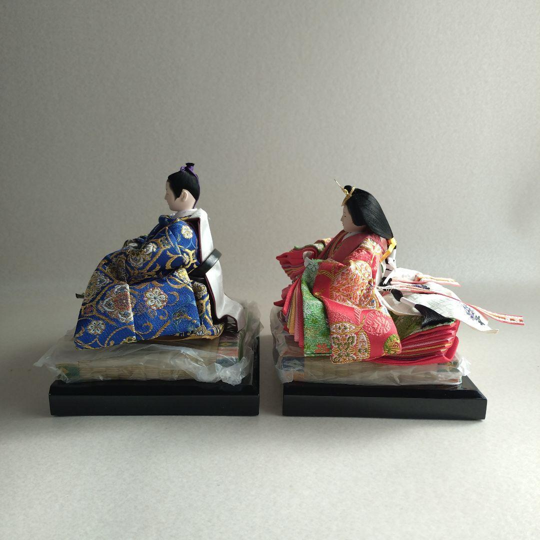 【未使用・保管品】久月［ひな飾り］内裏雛（男雛 女雛）・親王台（黒塗り）付き