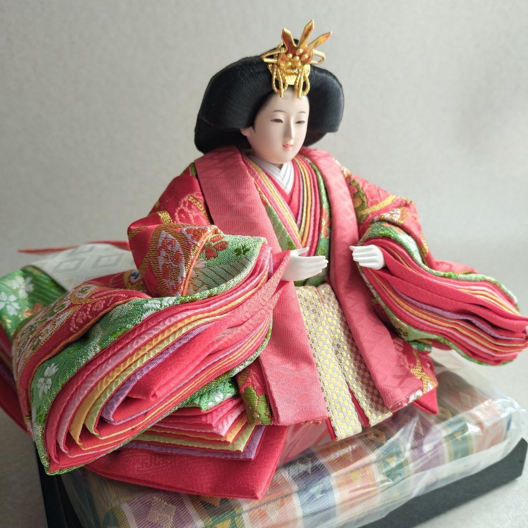 【未使用・保管品】久月［ひな飾り］内裏雛（男雛 女雛）・親王台（黒塗り）付き