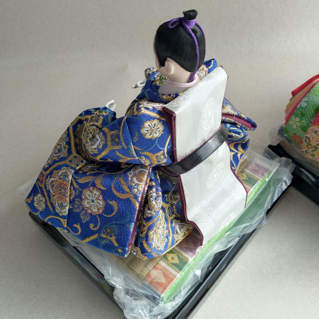 【未使用・保管品】久月［ひな飾り］内裏雛（男雛 女雛）・親王台（黒塗り）付き