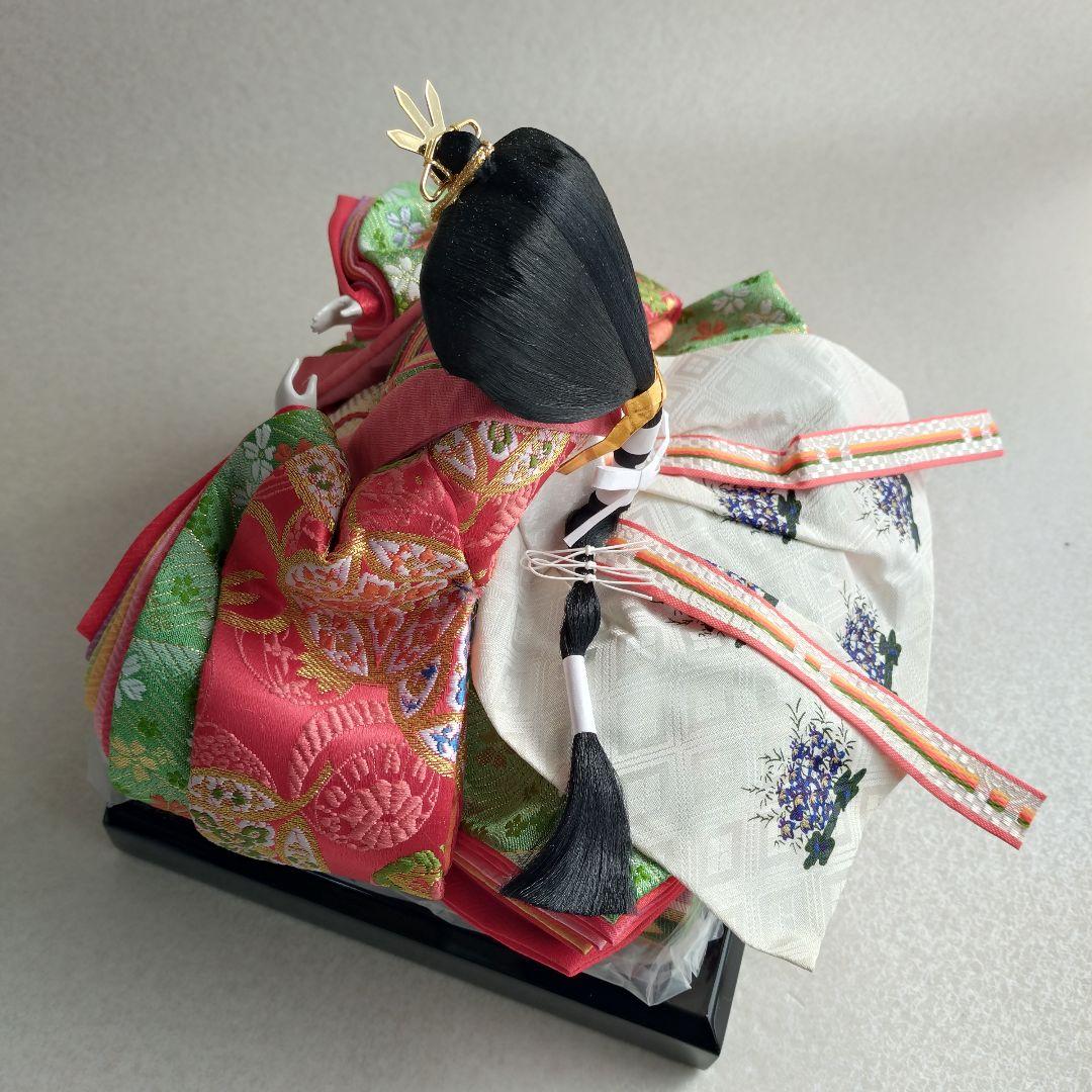【未使用・保管品】久月［ひな飾り］内裏雛（男雛 女雛）・親王台（黒塗り）付き