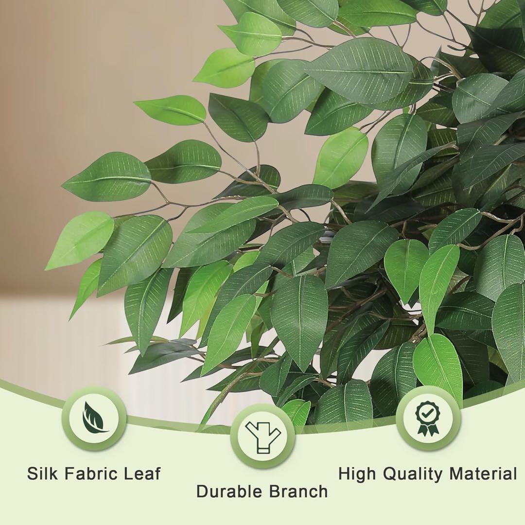 LYERSE 大型 152cm ベンジャミン ￼人工観葉植物 フェイクグリーン