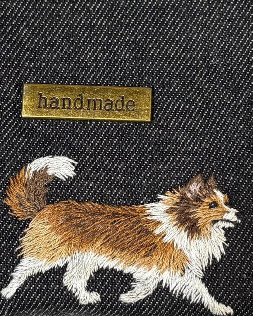 シェルティ 手刺繍 スマホショルダー 歩き出しポーズ