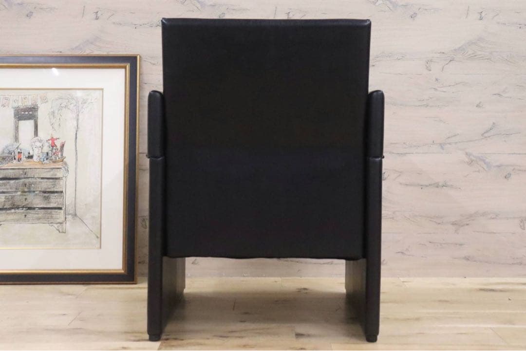 GMGK341D○Artfort / アーティフォート イージーチェア 黒 本革