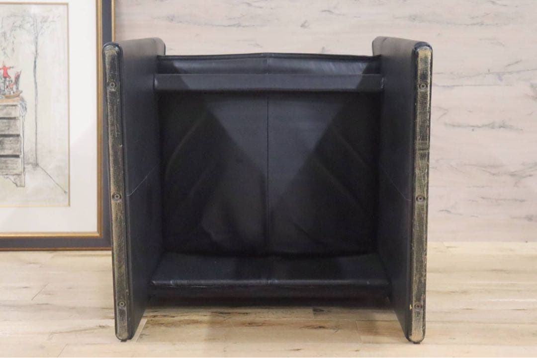 GMGK341D○Artfort / アーティフォート イージーチェア 黒 本革