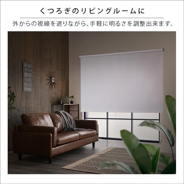 壁空け不要！つっぱりロールスクリーン　幅180cm（遮光タイプ）