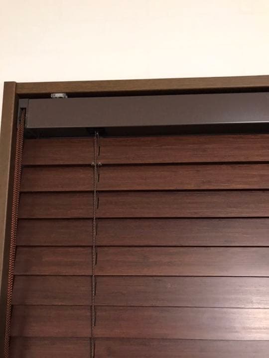 ウッドブラインド　133cm  ダークブラウン　専用金具付