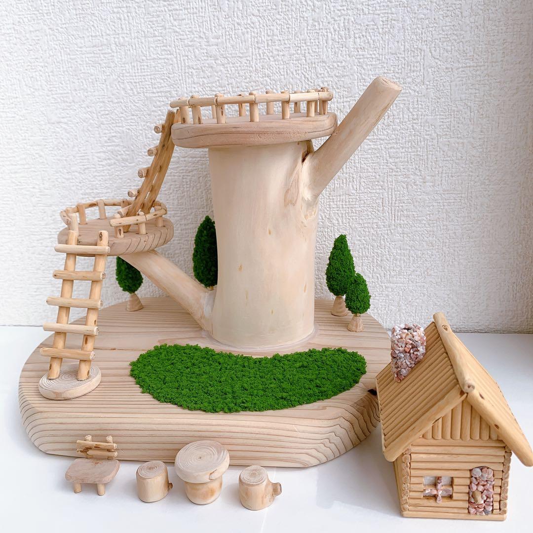 木製　ツリーハウス 白木