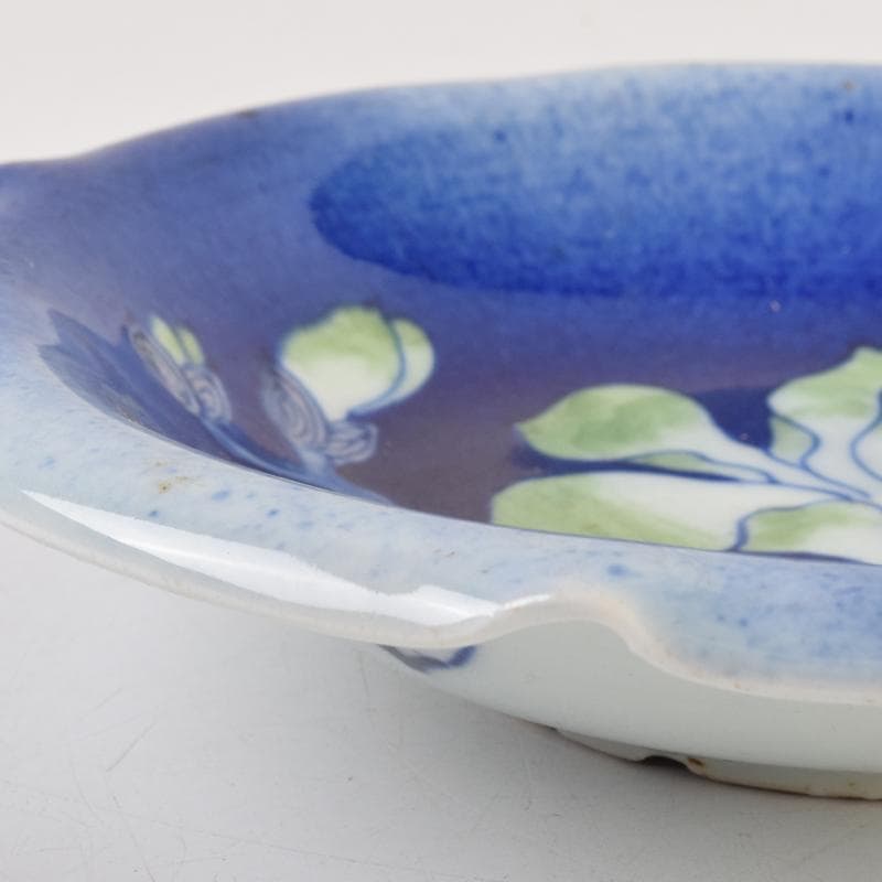 瀬戸焼　古瀬戸　西浦焼　花蝙蝠文　輪花盤　皿　N　9104