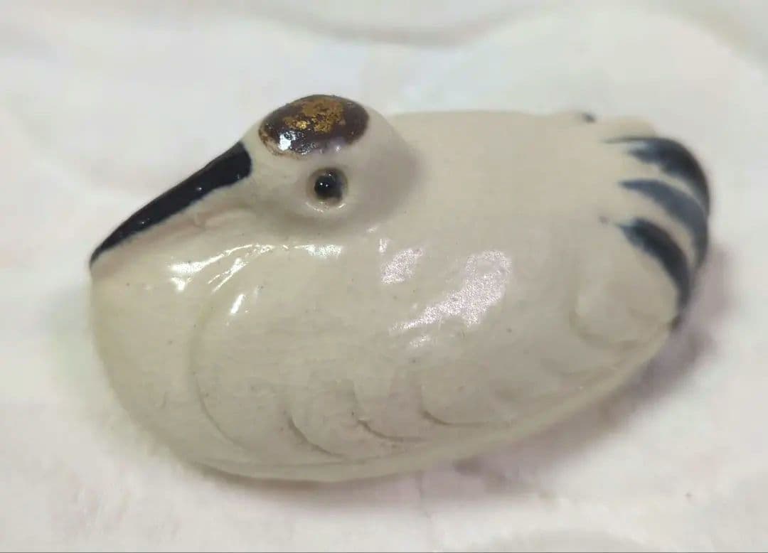 【巨匠・小倉健 作】清水焼 巣ごもり鶴 香合（デッドストック）