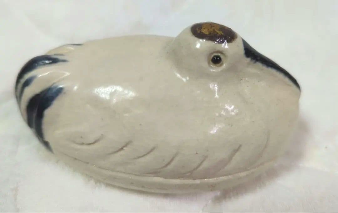 【巨匠・小倉健 作】清水焼 巣ごもり鶴 香合（デッドストック）