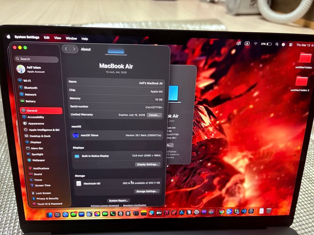 MacBook Air 13” M4 16GB 256GB Midnight