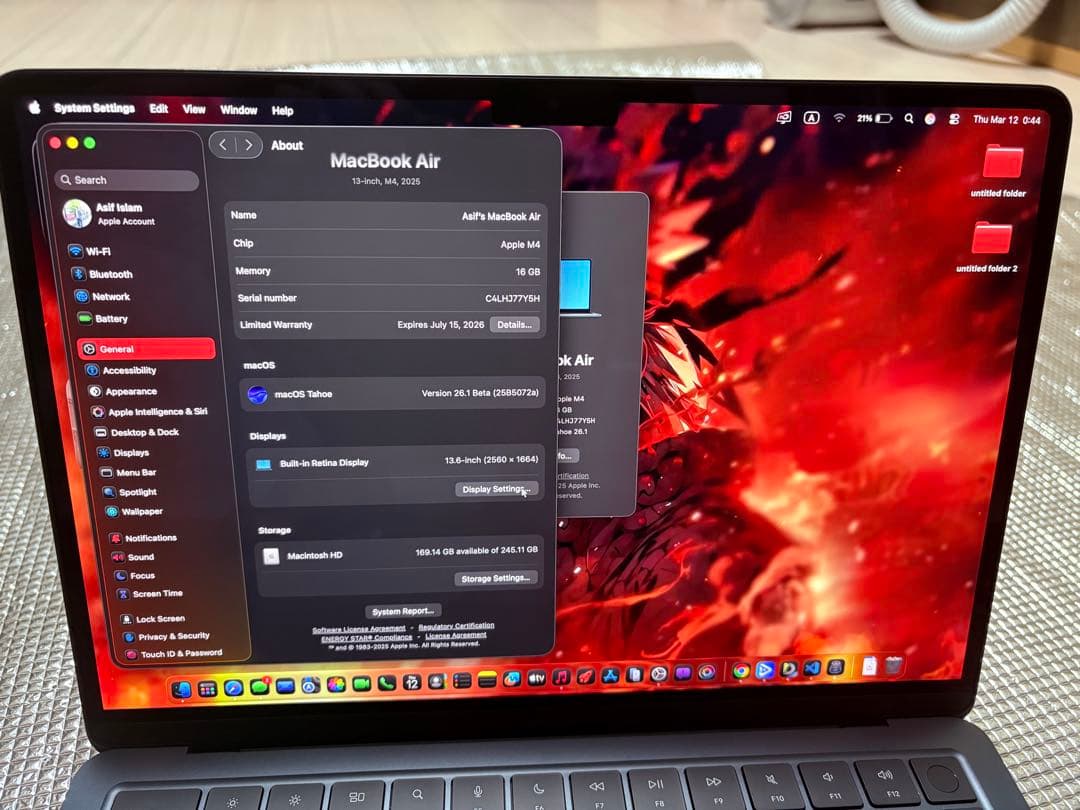 MacBook Air 13” M4 16GB 256GB Midnight