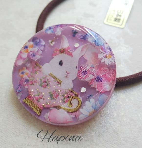 ティーカップうさちゃんラウンドレジンヘアゴム