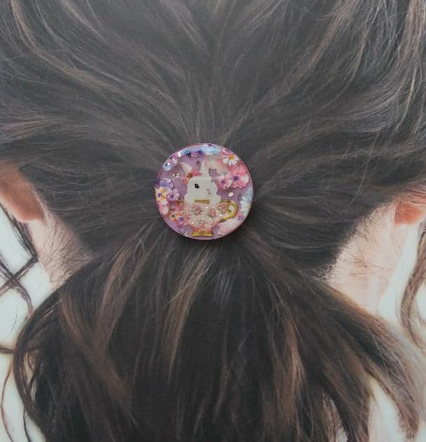 ティーカップうさちゃんラウンドレジンヘアゴム