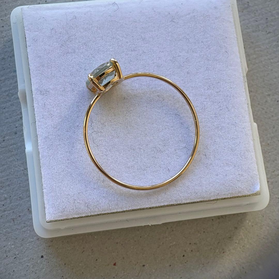 k10 YG グリーンベリル　15号　6mm ラウンド　リング　指輪