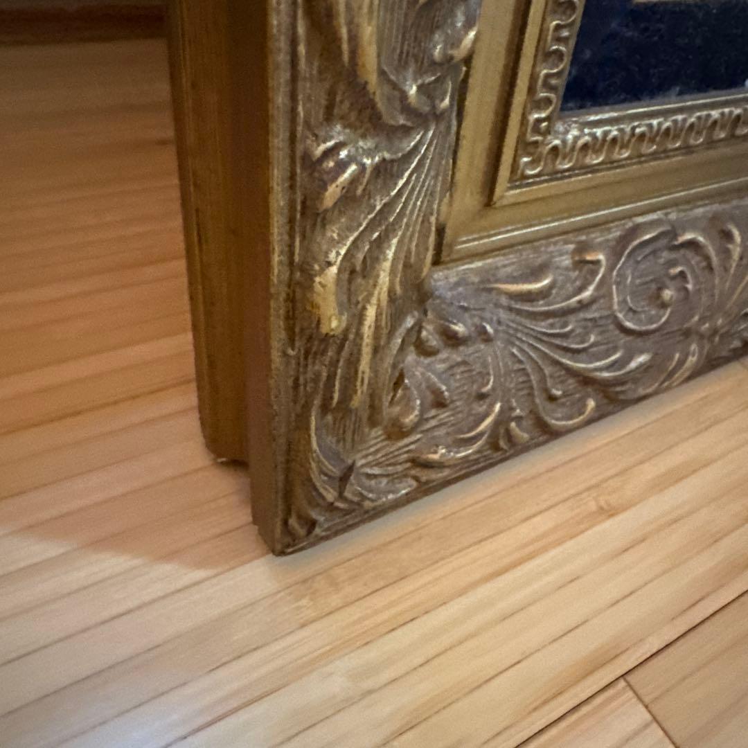 風景画 油彩画 湖畔の家