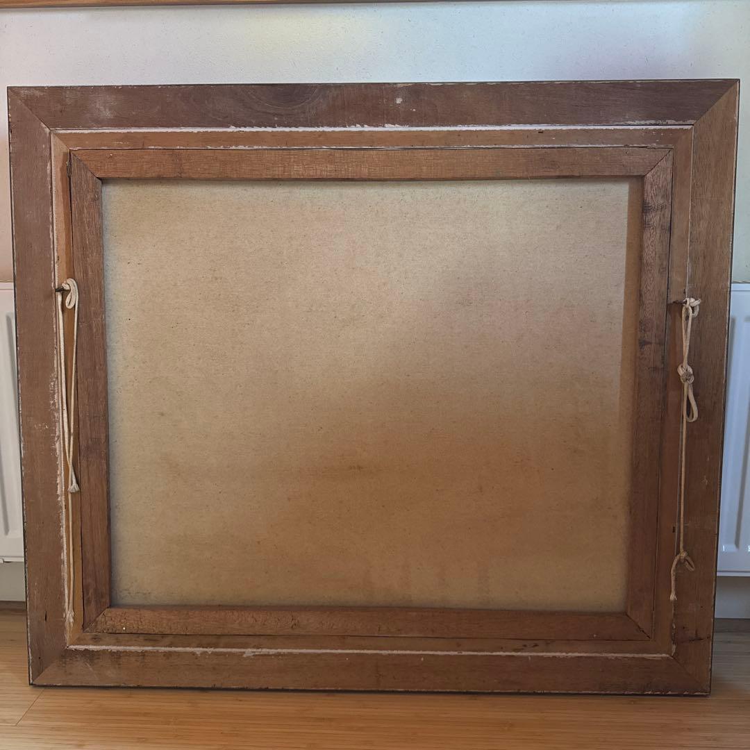 風景画 油彩画 湖畔の家