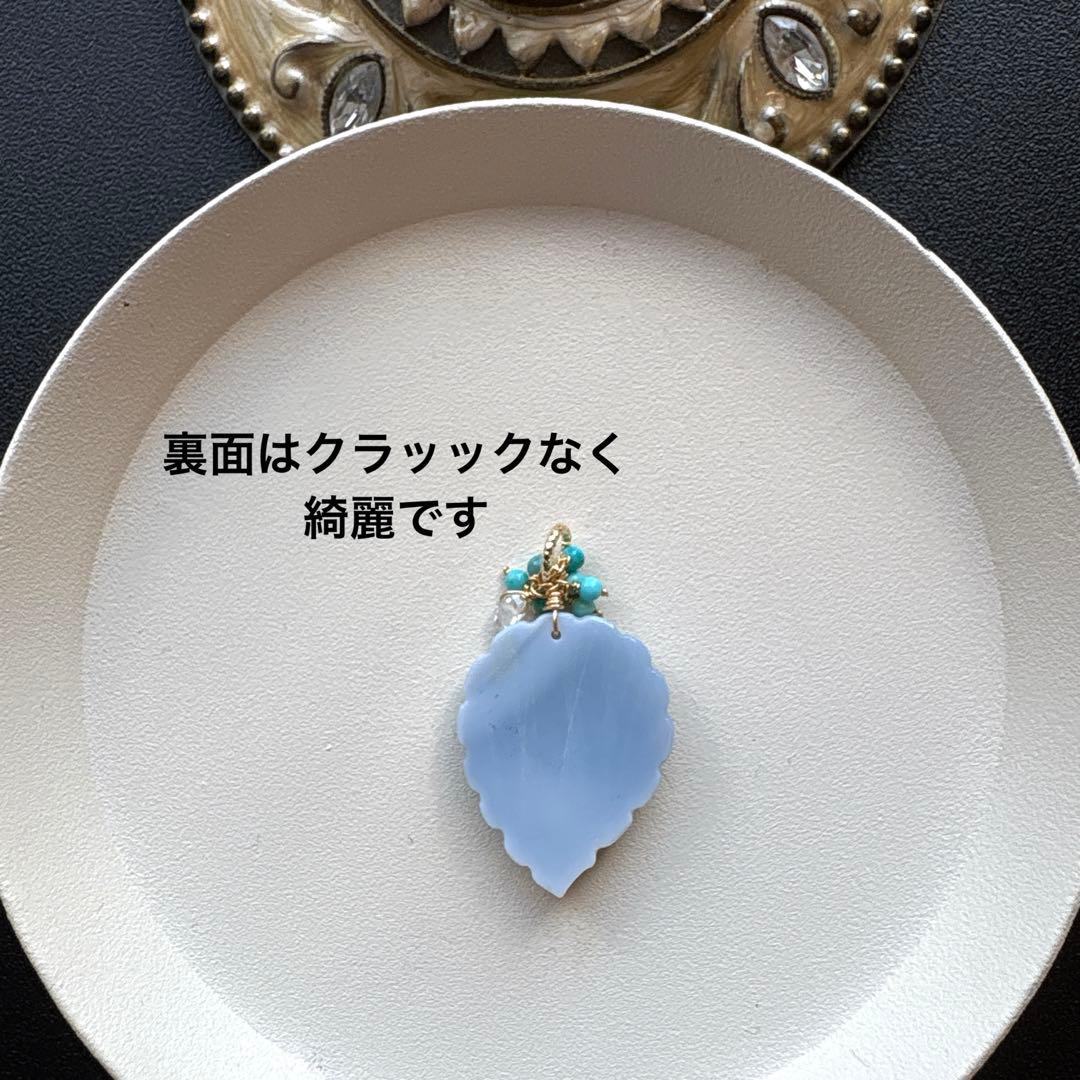 《R✴︎H様》少し訳ありブルーオパールフラワーカービング＊14kgfネックレスTP