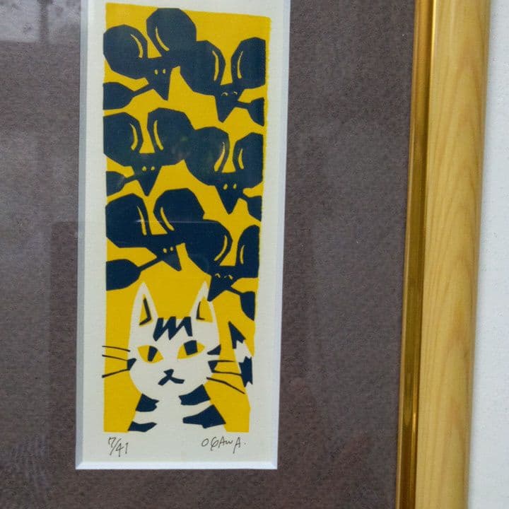 絵画　アート猫　作家物