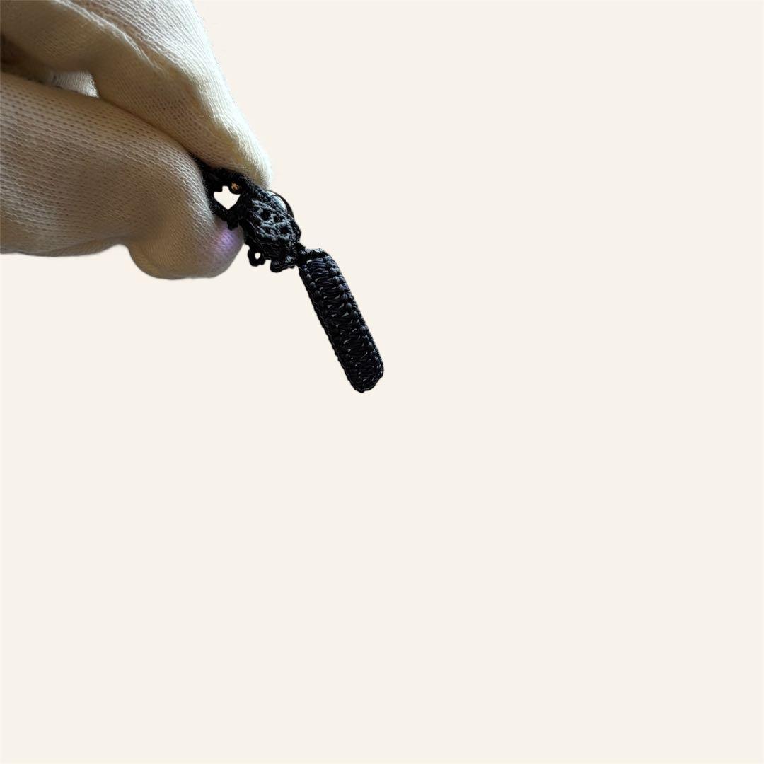 天然石マクラメネックレス ホワイトラブラドライト×アメジスト 紺色 コード