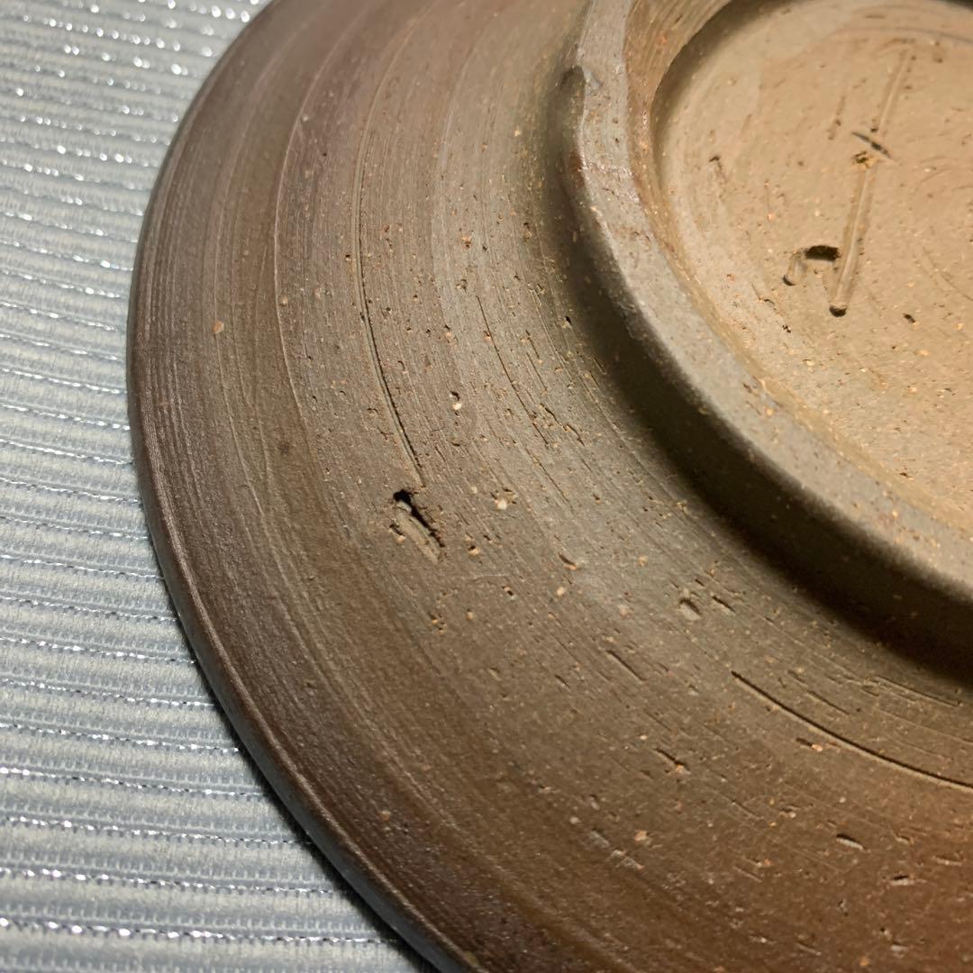 使用品未使用品　備前焼　陶器皿 　平皿　取り皿　銘々皿　5枚セット　緋襷