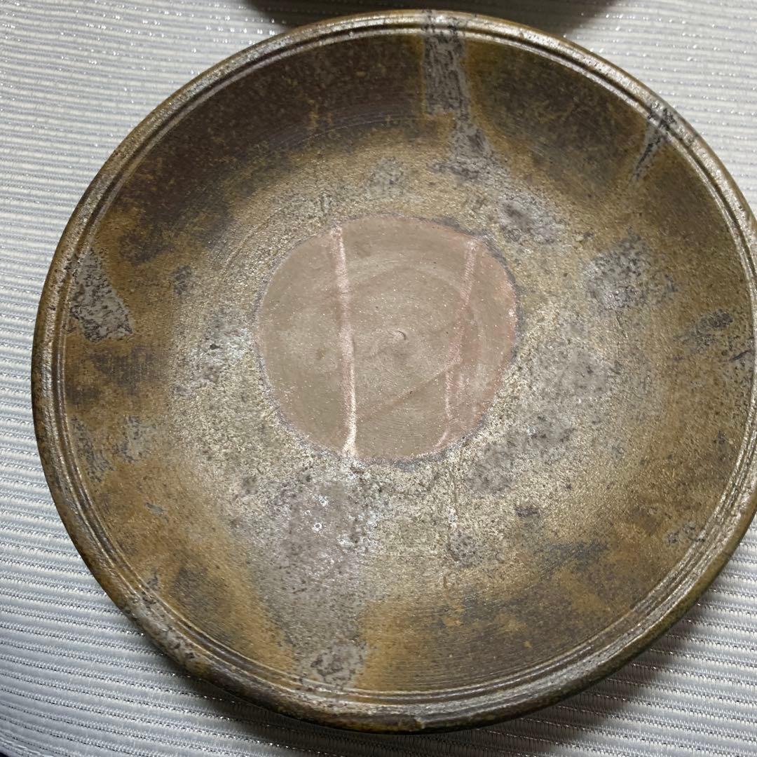使用品未使用品　備前焼　陶器皿 　平皿　取り皿　銘々皿　5枚セット　緋襷
