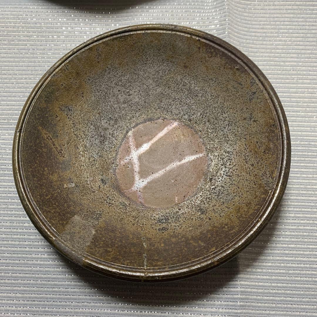 使用品未使用品　備前焼　陶器皿 　平皿　取り皿　銘々皿　5枚セット　緋襷