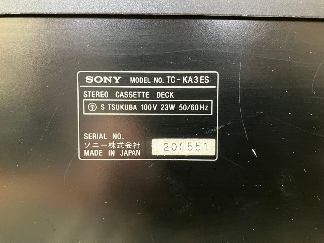 SONY TC-KA3ES カセットデッキ動作品