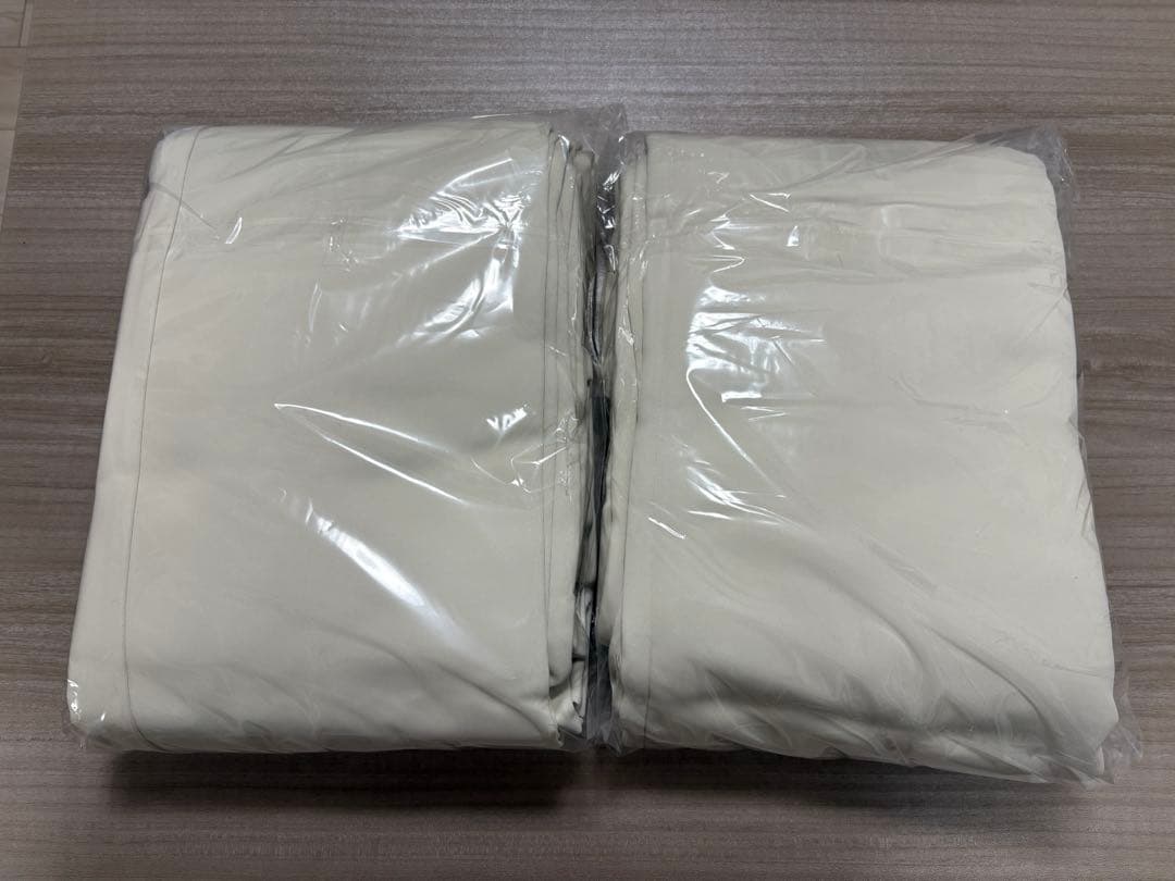 【未使用】アイボリー ドレープカーテン W200 H195 2枚セット