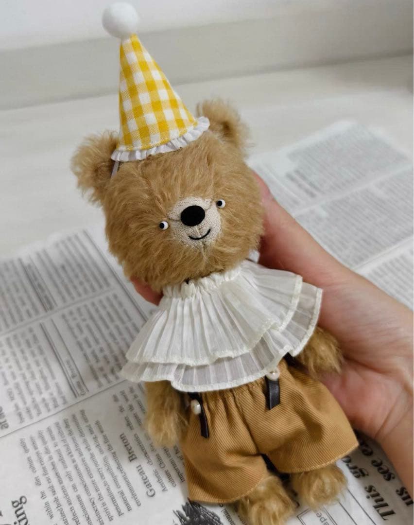 三角帽子のくまちゃん テディベア アーティストベア 海外作家様 ハンドメイド