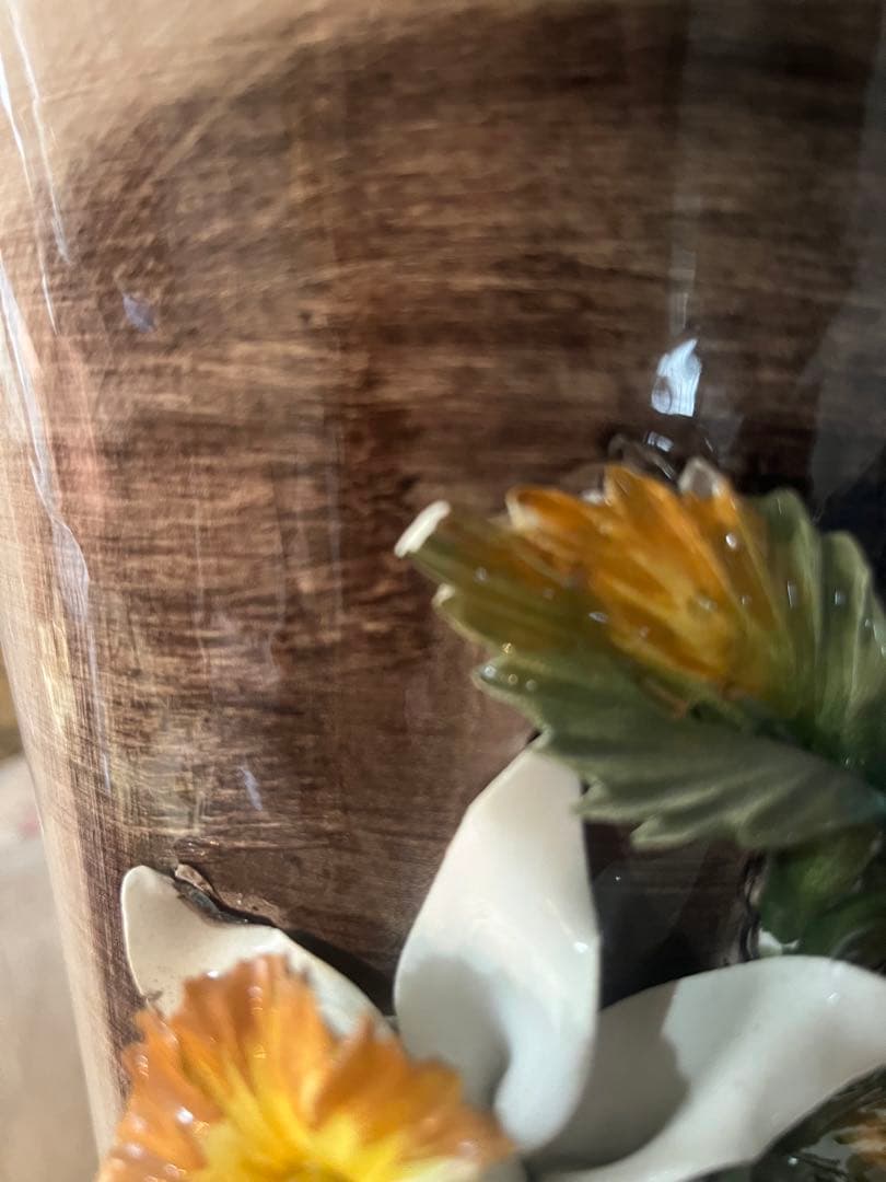 イタリア製 カポディモンテ フラワーベース 花瓶 置物 インテリア アンティーク